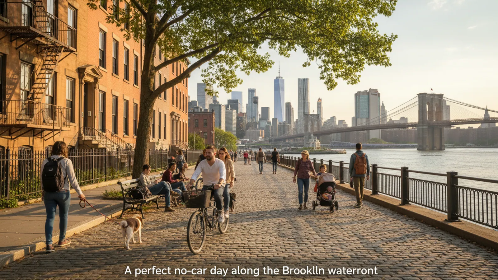 Editorial view of Brooklyn Heights illustrating A perfect no-car day along the Brooklyn waterfront