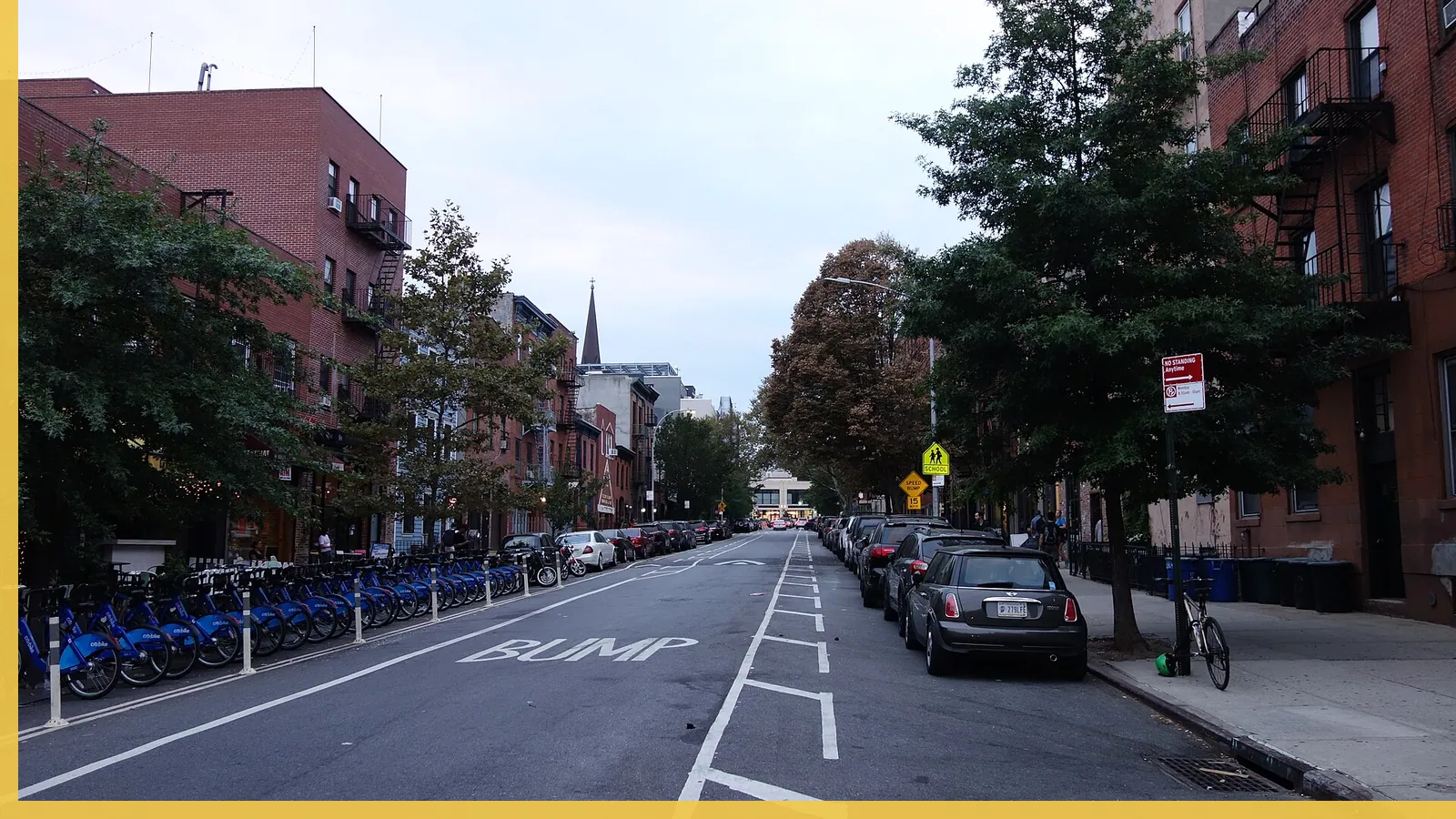 A Brooklyn neighborhood streetscape illustrating atlantic avenue in Boerum Hill