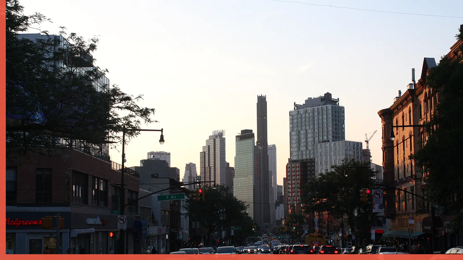A Brooklyn neighborhood streetscape illustrating festivals in Flatbush