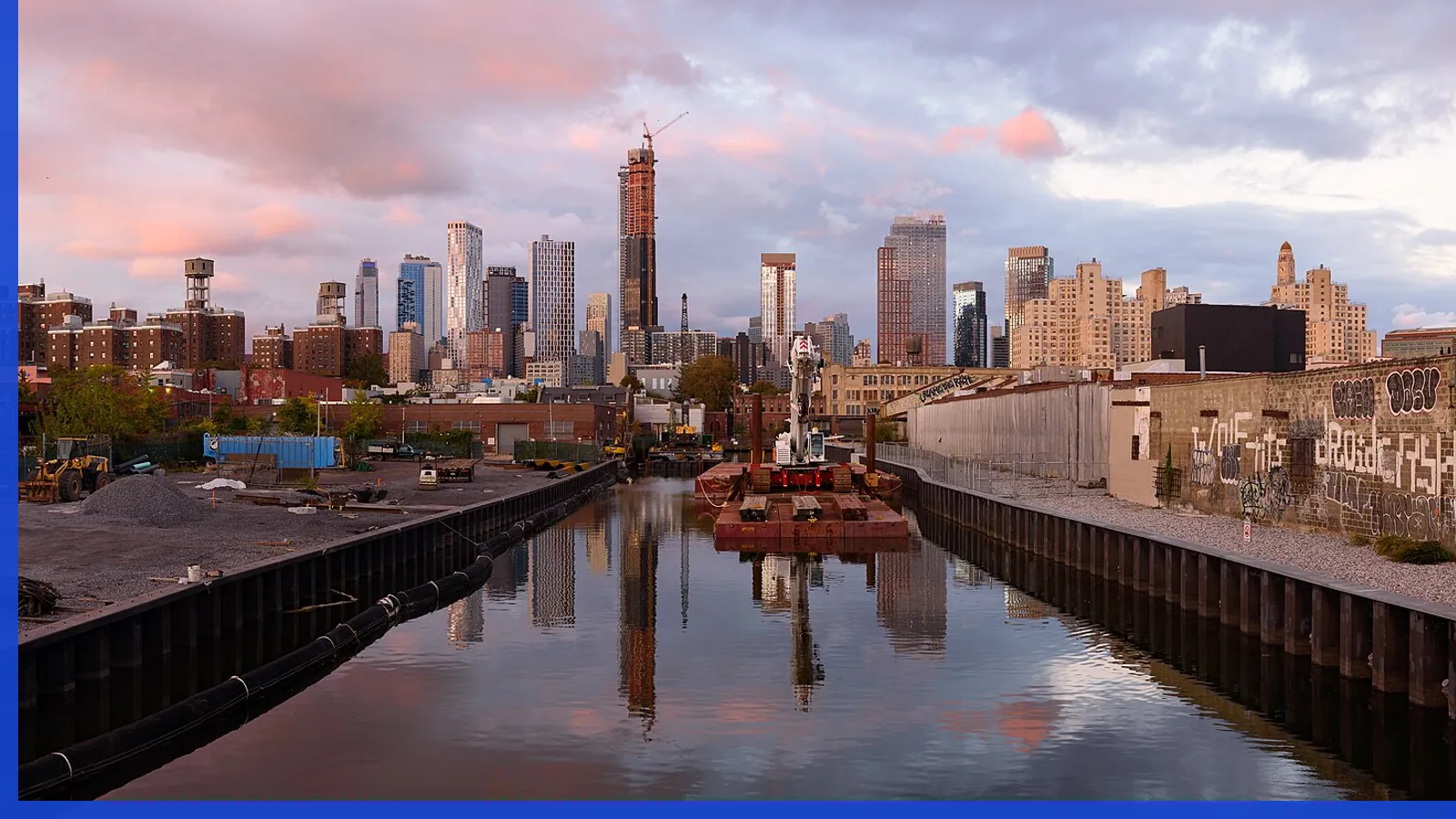 A Brooklyn neighborhood streetscape illustrating development in Gowanus