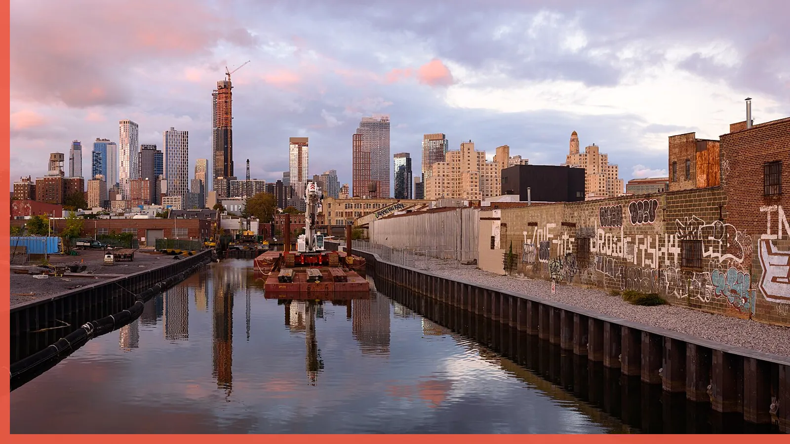 A Brooklyn neighborhood streetscape illustrating environmental news in Gowanus